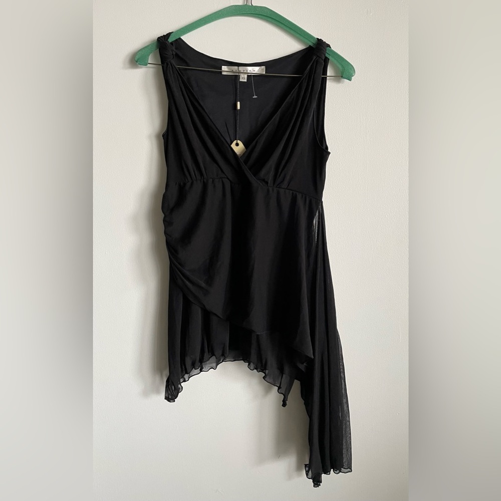 Studio M Black Asymmetrical Top Size XS